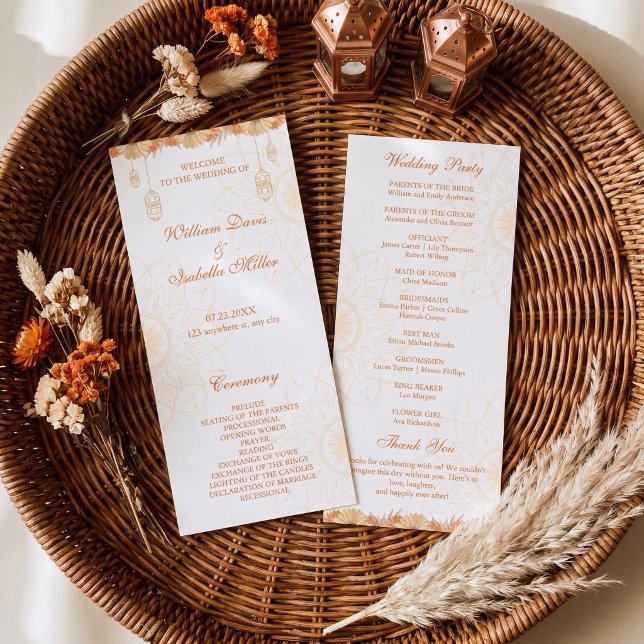 Elegant Arabic Lantern Floral Wedding Program (Creator Uploaded)