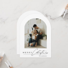 Elegant Arch 1 Photo Merry Christmas Holiday Card