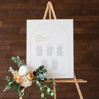 Elegant Arch 5 Tables Welcome Seating Chart