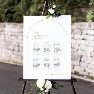 Elegant Arch 6 Tables Welcome Seating Chart Foam Board
