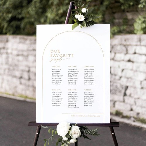 Elegant Arch 6 Tables Welcome Seating Chart Foam Board