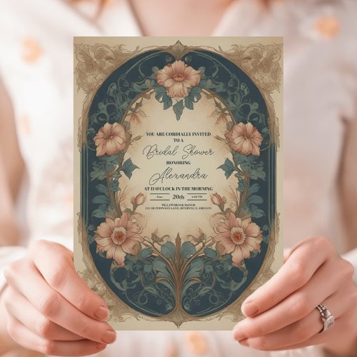 Elegant Arch Art Nouveau Bridal Shower Invitation