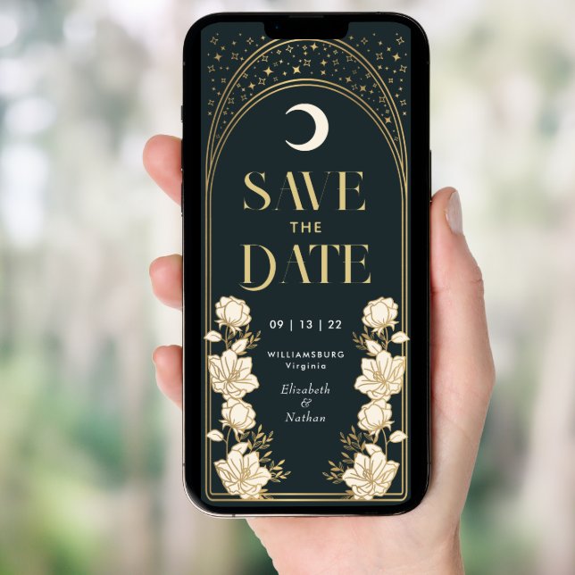 Elegant Arch Art Nouveau Save the Date Invitation (Front Digital)
