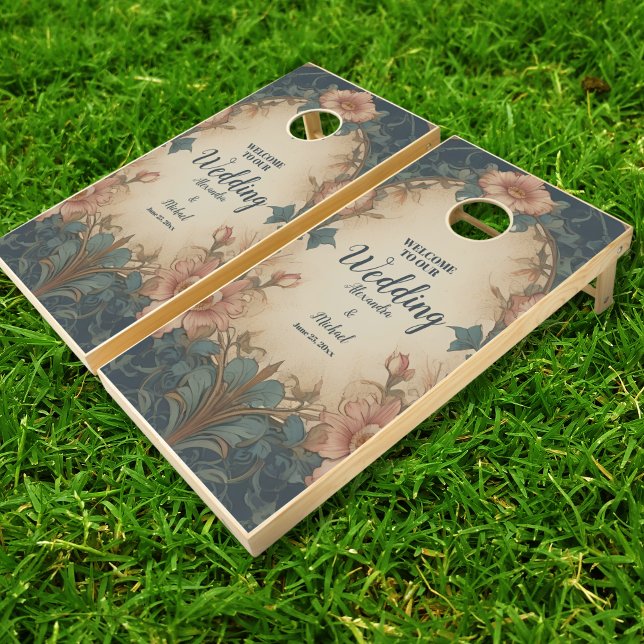 Elegant Arch Art Nouveau Wedding Cornhole Set (Creator Uploaded)