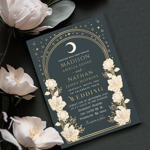 Elegant Arch Art Nouveau Wedding Invitation