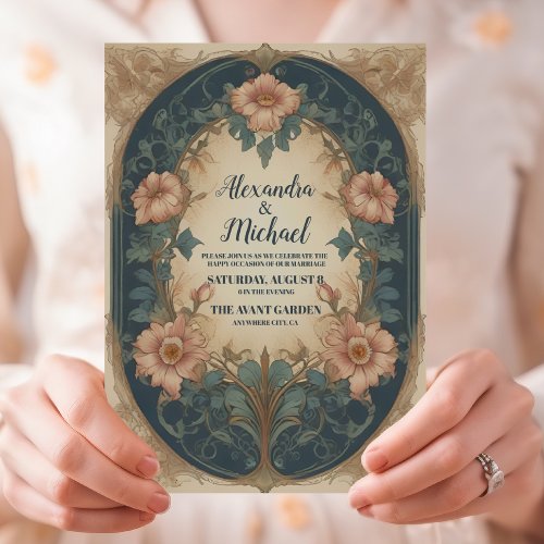 Elegant Arch Art Nouveau Wedding Invitation
