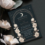 Elegant Arch Art Nouveau Wedding Invitation Foil Invitation<br><div class="desc">Elegant and modern wedding design inspired by the Art Nouveau art style. Design features an arch with stars and white flowers at the bottom. Cover page mock-up provided by Freepik.</div>
