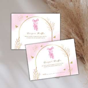Elegant Arch Ballerina Diaper Raffle Baby Shower Enclosure Card