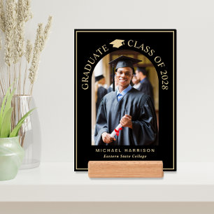 Elegant Arch Black Gold Graduation Photo Holder