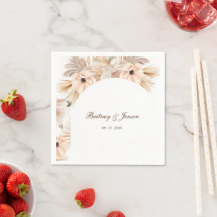 Elegant Arch boho Pampas Grass Reception Table Napkins