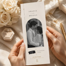 Elegant Arch Bookmark Save The Date.