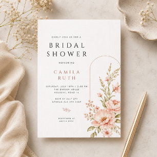 Elegant Arch Botanical Bridal Shower Invitation .