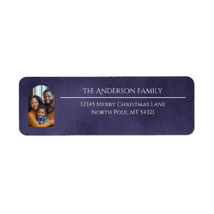 Elegant Arch Family Photo Blue Return Address Label