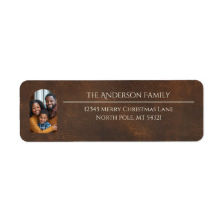Elegant Arch Family Photo Brown Return Address Label