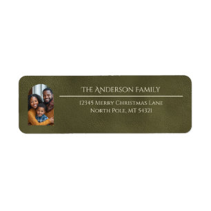 Elegant Arch Family Photo Green Return Address Label