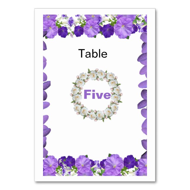 Elegant Arch Floral Wedding Table Number Card  (Front)