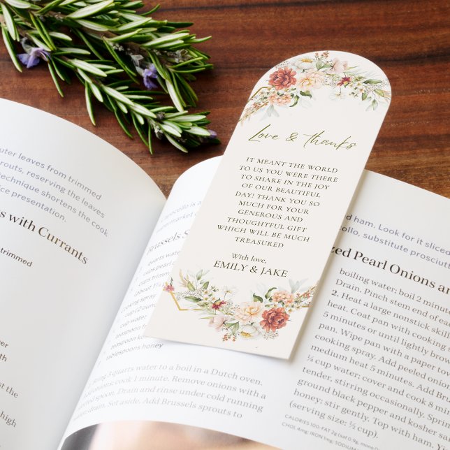 Elegant Arch Floral Wedding Thank You QR Code  Bookmarks (Creator Uploaded)