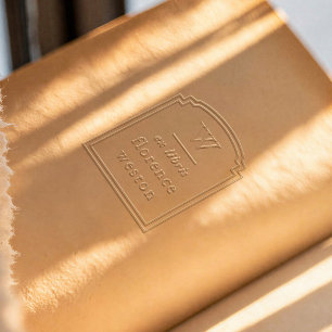Elegant Arch Frame Monogram Modern Ex Libris Book Embosser