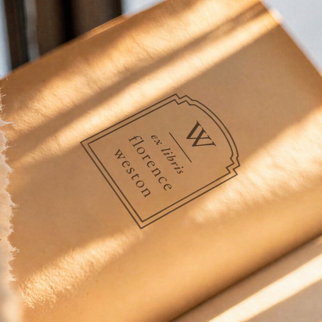 Elegant Arch Frame Monogram Modern Ex Libris Book Self-inking Stamp (Creator Uploaded)