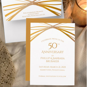 Elegant Arch Golden 50th Anniversary Save the Date