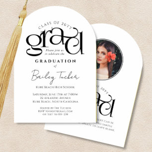 Elegant Arch GRAD Photo Graduation Invitation