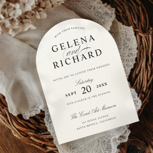 Elegant Arch Luxe Paper Wedding Invitation