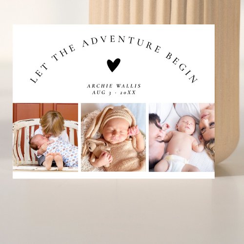 Elegant Arch Minimal Photo Collage Baby Shower Postcard