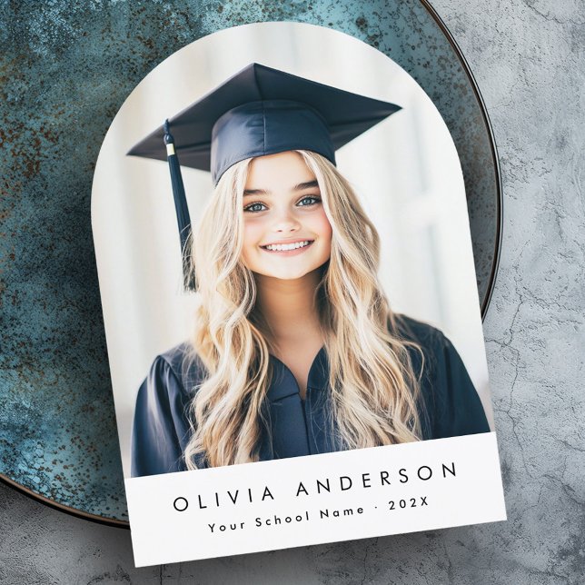 Elegant arch modern photo graduation announcement (Elegant arch modern photo graduation announcement)