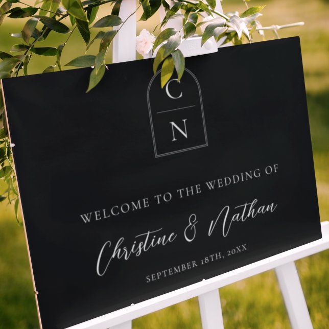 Elegant Arch Monogram Wedding Welcome Sign (Creator Uploaded)
