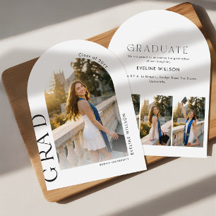Elegant Arch Photo Collage Graduation Announcement