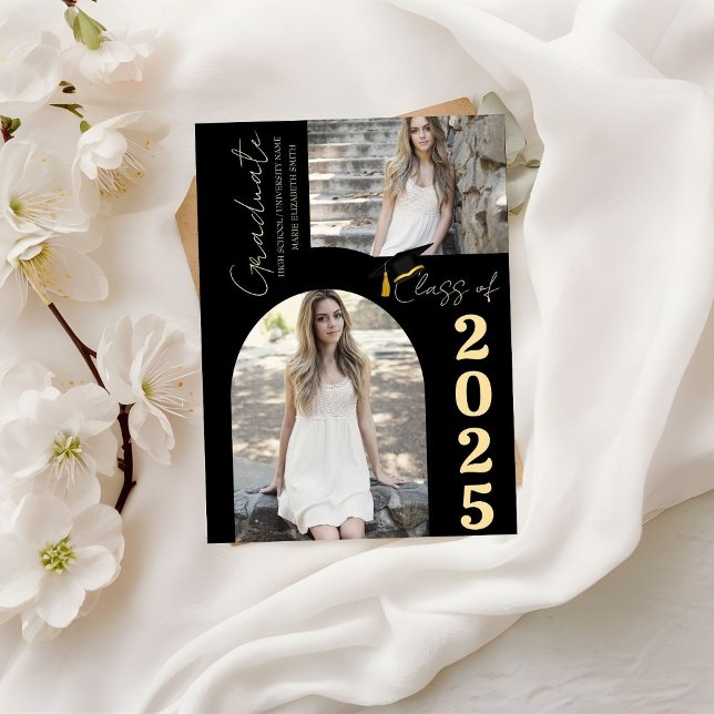 Elegant  Arch Photo College High School Graduation Announcement (Creator Uploaded)