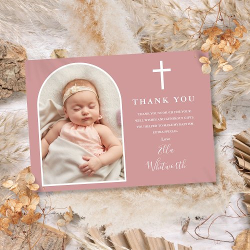 Elegant Arch Photo Dusty Rose Pink Baptism
