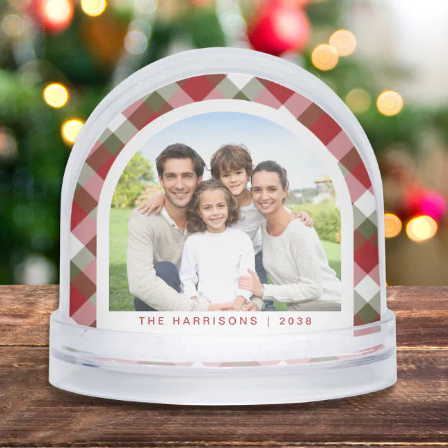 Elegant Arch Photo Family Christmas Snow Globe | Zazzle
