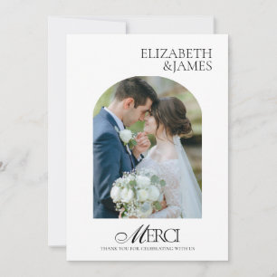 Elegant Arch Photo Frame Wedding Thank You Card