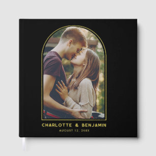 Elegant Arch Photo Gold Foil Typography Wedding Foil Guest Book