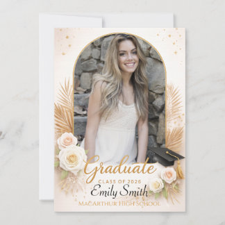 Elegant Arch Photo Graduation Announcement