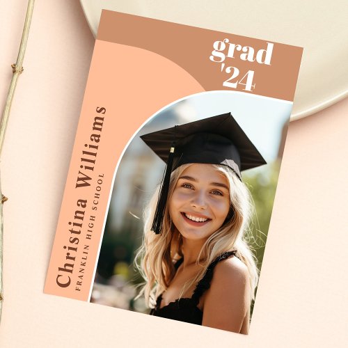 Elegant Arch Photo High School Graduation Party Invitation