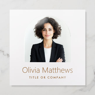 Elegant arch photo modern professional minimal raised spot UV business card
