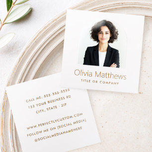 Elegant arch photo modern professional minimal raised spot UV business card