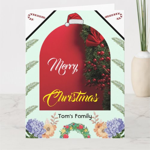 Elegant arch photo pastel modern merry christmas card