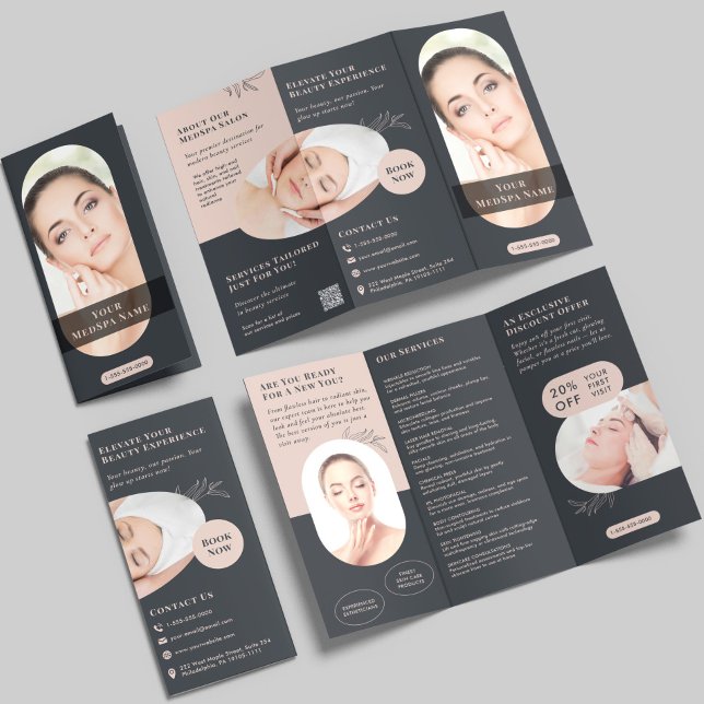 Elegant Arch Photo QR Code Promotional MedSpa Brochure (Creator Uploaded)