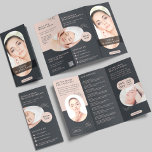 Elegant Arch Photo QR Code Promotional MedSpa Brochures<br><div class="desc">Elegant dark grey and light pink promotional tri-fold brochure for your MedSpa or beauty salon. Customize with your marketing taglines, service descriptions, photos, contact information and enter your website address to create a QR code that clients can scan for a list of services and products, online appointments and other information....</div>