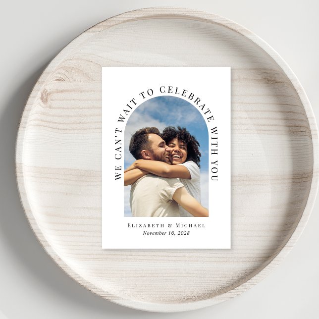 Elegant Arch Photo QR Code Wedding RSVP Card (Creator Uploaded)