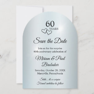 Elegant Arch Photo Surprise 60th Anniversary Party Save The Date