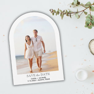 Elegant Arch Photo Wedding Save the Date Card