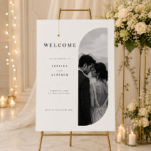 Elegant Arch Photo Wedding Welcome Sign