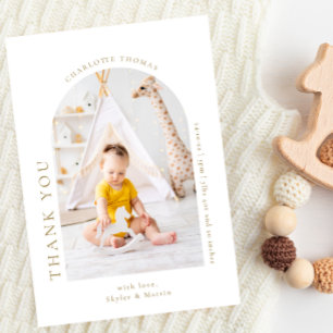 Elegant Arch Thank You Chic Baby Shower Thank You Card