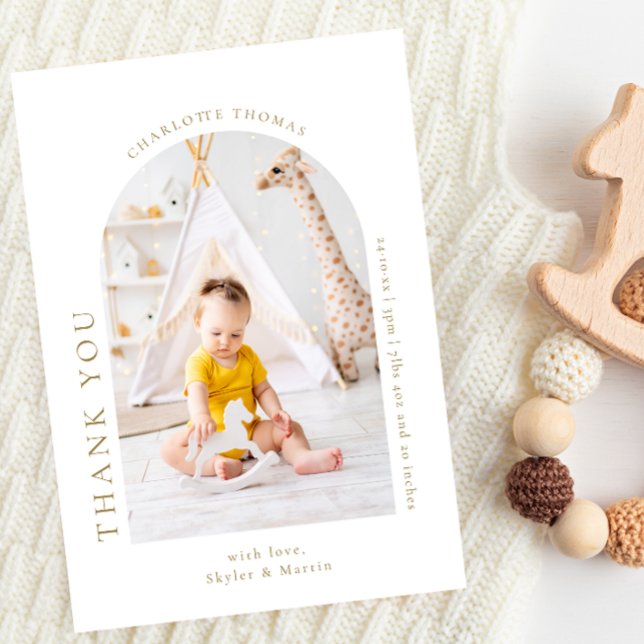 Elegant Arch Thank You Chic Baby Shower Thank You Card (Creator Uploaded)