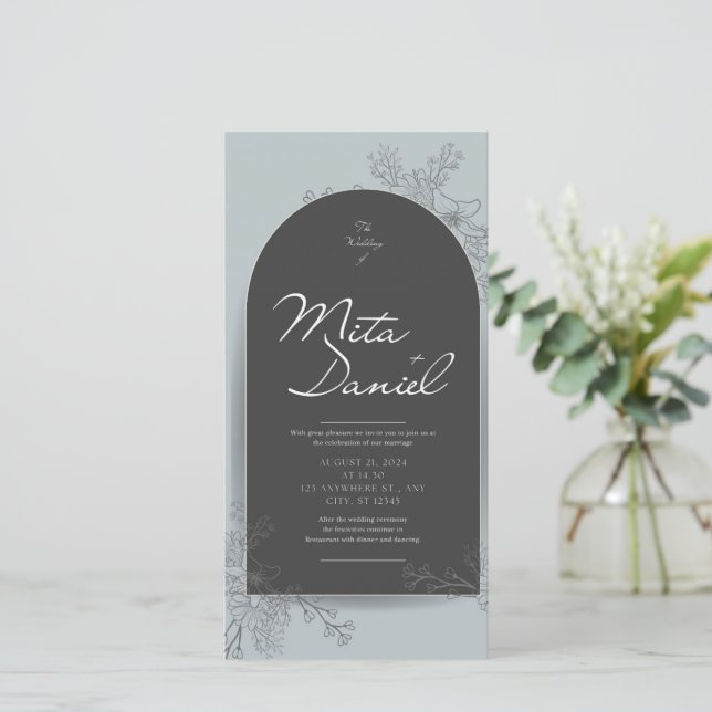 Elegant Arch Wedding Invitation (Standing Front)