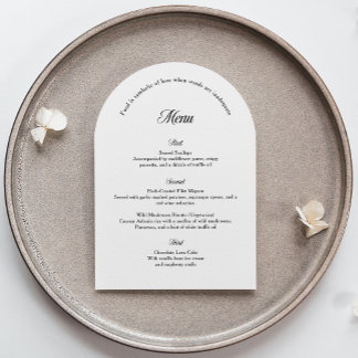 Elegant Arch Wedding Menu Card
